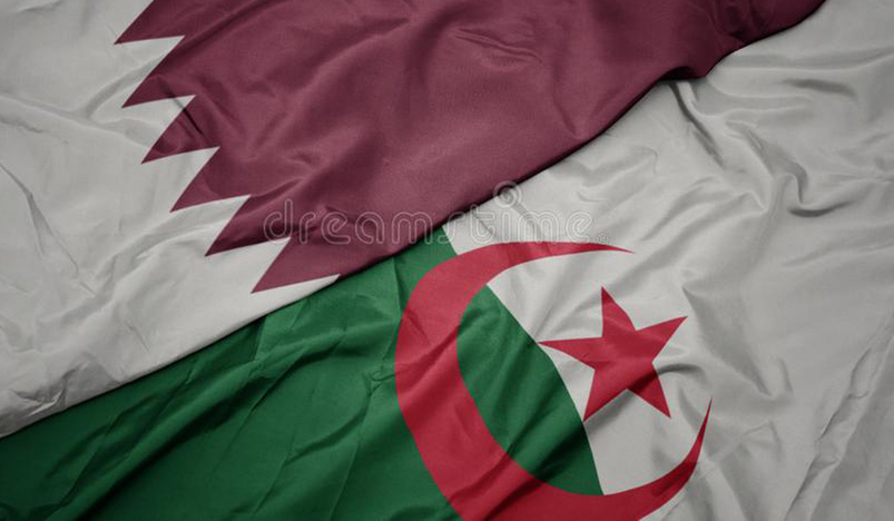 Qatar and Algeria flags